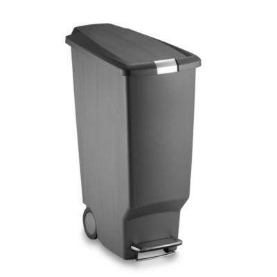 Simplehuman Slim Plastic 40 Liter Step On Trash Can In Grey From Bed Bath Beyond At Shop Com