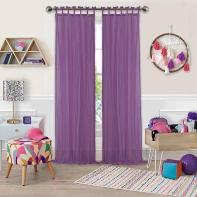 Greta Crushed Sheer Tie Top Window Curtain Panel 84 Inch