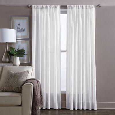 Wamsutta Sheer 108 Inch Window Curtain Panel In White From Bed