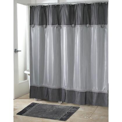 Avanti Braided Medallion Shower Curtain In Granite