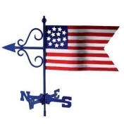 Good Directions© 16-Inch Americana Flag Cottage Weathervane with Roof Mount Good Directions© 16-Inch Americana Flag Cottage Weathervane with Roof Mount