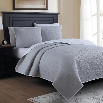 Mille Reversible Full Queen Quilt Set In Light Grey From Bed Mille Reversible Full Queen Quilt Set In Light Grey