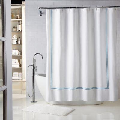 Wamsutta Baratta Stitch 72 Inch X 96 Inch Shower Curtain In White