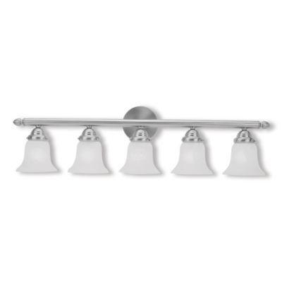 Livex Lighting Neptune 5 Light Wall Bath Fixture In Brushed Nickel