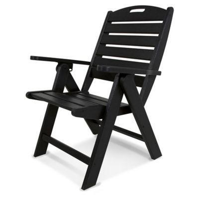 Polywood Nautical Highback Folding Chair In Black