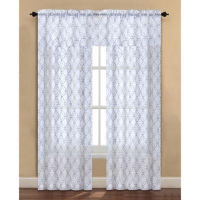 Arratez 95 Inch Rod Pocket Sheer Window Curtain Panel In Grey From