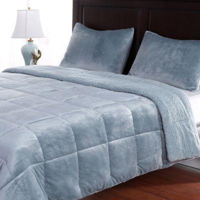 Berkshire Velvetloft Reversible Full Queen Comforter Set In Light