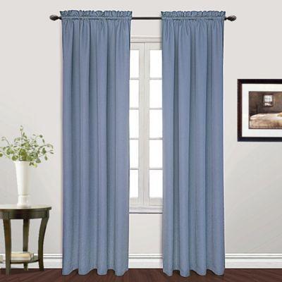 Metro 108 Inch Rod Pocket Window Curtain Panel In Blue From Bed
