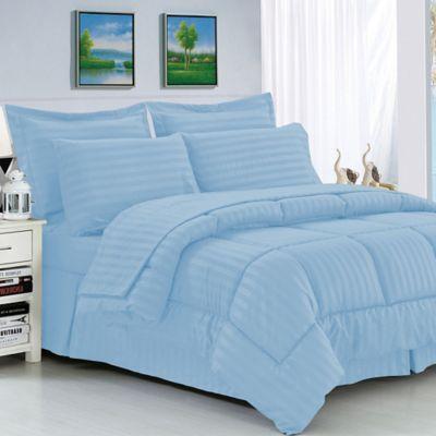 Elegant Comfort Dobby Stripe 8 Piece King California King