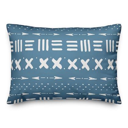 Designs Direct Tribal Oblong Outdoor Throw Pillow In Cool Blue