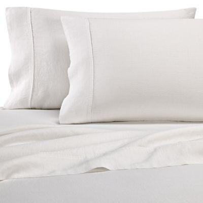 Wamsutta Vintage Washed Linen Percale Twin Sheet Set In White