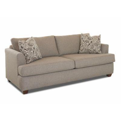 Klaussner Upholstered Loose Pillow Back Recliner Sofa In Charcoal Klaussner Upholstered Loose Pillow Back Recliner Sofa In Charcoal