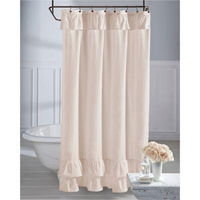 Wamsutta Vintage Ruffle 72 Inch X 96 Inch Shower Curtain In Blush