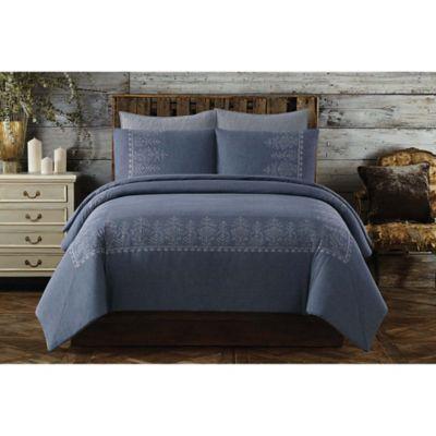 Chambray Full Queen Duvet Cover Set In Blue From Bed Bath Beyond