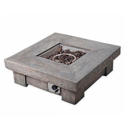 Square Propane Fire Pit In Faux Wood From Bed Bath Beyond At