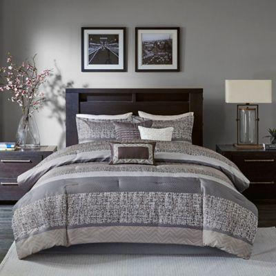 Madison Park Rhapsody 7 Piece King Woven Jacquard Comforter Set In