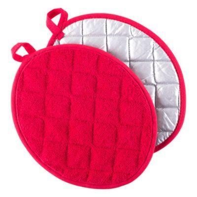  Design  Imports  Terry Cloth Pot  Holders  in Red Set of 2 