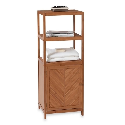 Ecostyles Bamboo 3 Shelf Space Saver Tower With Cabinet From Bed