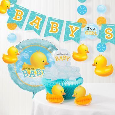 Creative Converting Bubble Bath Rubber Duck Baby Shower Decorations Kit From Bed Beyond At Com Bubble Bath Rubber Duck Baby Shower, Rubber Duck Baby Bedding