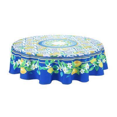 Lovely Lemons 70 Inch Round Tablecloth, 70 Inch Round Tablecloth
