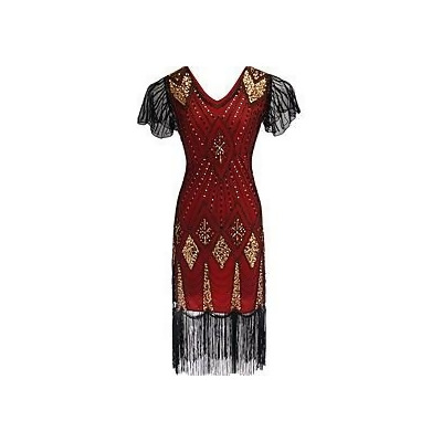 The Great Gatsby Vintage 1920s Costume Women S Fler Dress Blue The Great Gatsby Vintage 1920s Costume Women S Fler Dress Blue Golden Redgolden Cosplay Polyester Short Sleeve Erfly Sleeves Knee Length