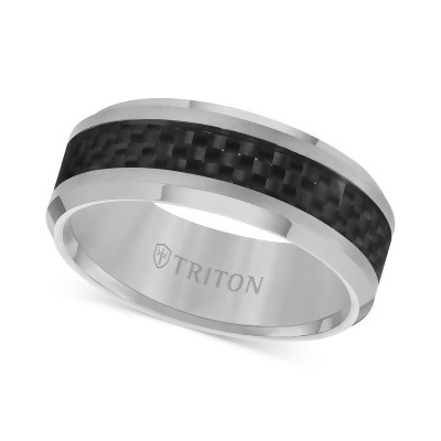 Triton Men S Tungsten Carbide Ring Black Carbon Fiber Stripe Triton Men S Tungsten Carbide Ring Black Carbon Fiber Stripe Wedding Band
