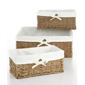 Household Essentials 3-pc. Lined Seagrass Wicker Utility Baskets Set Household Essentials 3-pc. Lined Seagrass Wicker Utility Baskets Set