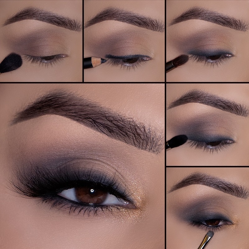 Picture tutorial on THALIA X Motives Besos Palette eye shadow application in stages