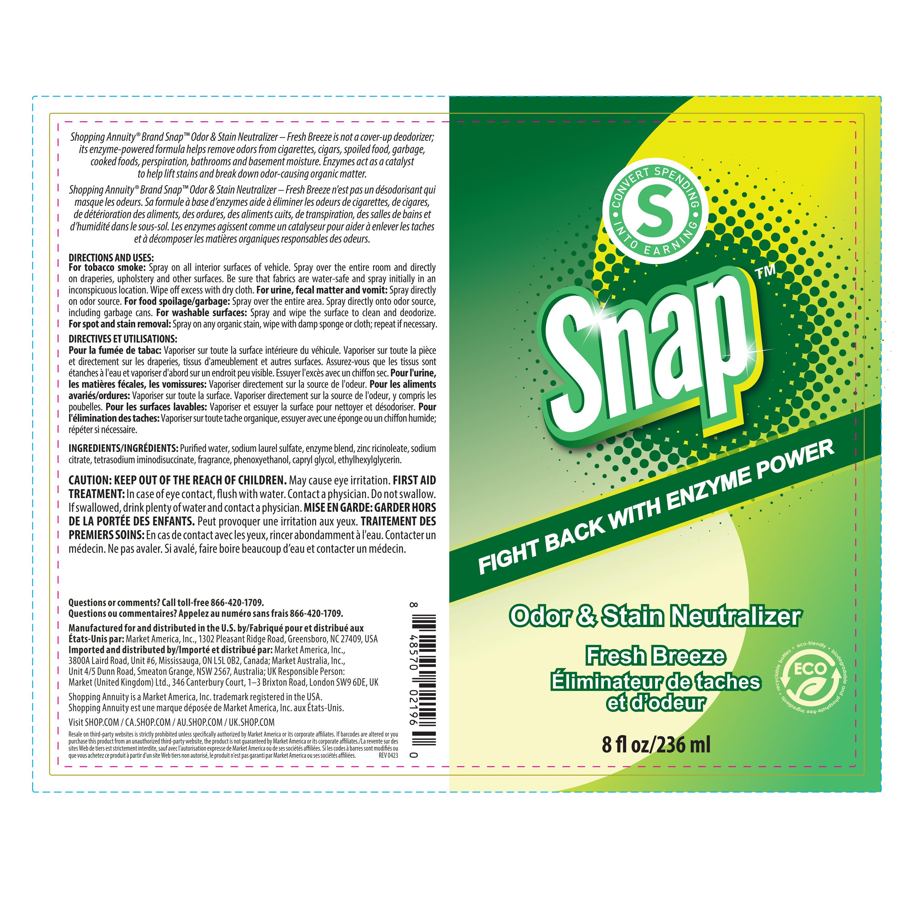 Shopping Annuity Brand SNAP&#174; Odor & Stain Neutralizer alternate image