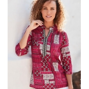 Cotton Traders Women's Patchwork Tunic in Red Cotton Traders Women's Patchwork Tunic in Red