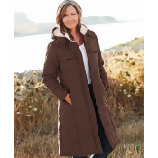 Cotton Traders Women's Long Padded Coat in Brown Cotton Traders Women's Long Padded Coat in Brown