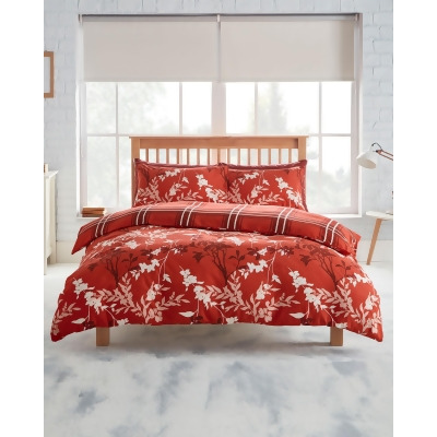 Cotton Traders Women S Iona Brushed Cotton Duvet Set In Red From