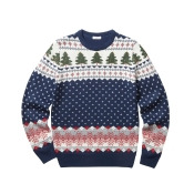 Cotton Traders Crew Neck Christmas Jumper in Blue Cotton Traders Crew Neck Christmas Jumper in Blue