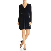 Aqua Velvet Faux-Wrap Dress Aqua Velvet Faux-Wrap Dress