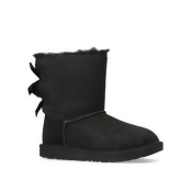 Ugg Bailey Bow Ii Kids - Kids Black Suede Boot With Bow Detail Ugg Bailey Bow Ii Kids - Kids Black Suede Boot With Bow Detail