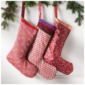 Recycled Sari Christmas Stocking Recycled Sari Christmas Stocking