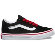 Vans Kids Pop Old Skool (black Racing Red) girls's Children's Shoes (Trainers) in Black Vans Kids Pop Old Skool (black Racing Red) girls's Children's Shoes (Trainers) in Black