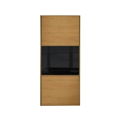 Wickes Sliding Wardrobe Door Wideline Oak Panel Black Glass