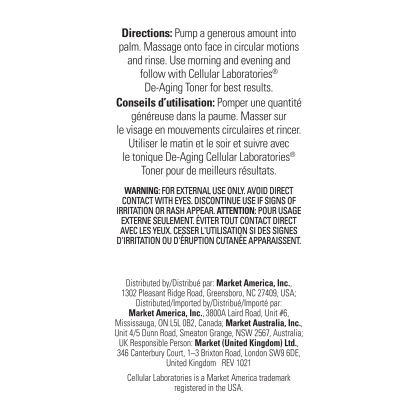 Cellular Laboratories De-Aging Facial Cleanser alternate image