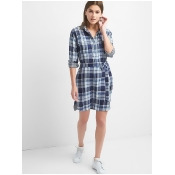 Gap Plaid Tie Belt Shirtdress - Blue plaid Gap Plaid Tie Belt Shirtdress - Blue plaid