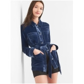 Gap Tie Belt Velvet Jacket - Deep cobalt Gap Tie Belt Velvet Jacket - Deep cobalt