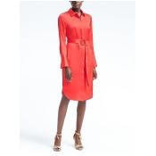 Banana Republic Tie Waist Shirtdress - Bright coral Banana Republic Tie Waist Shirtdress - Bright coral