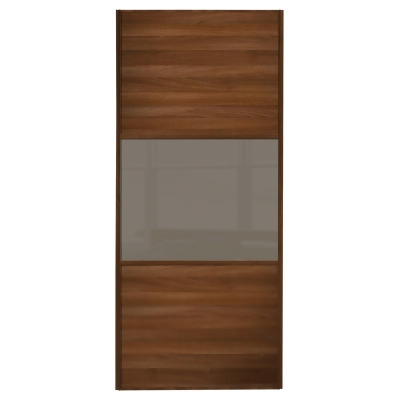 Sliding Wardrobe Door W914mm 3 Panel Walnut Cappuccino Glass