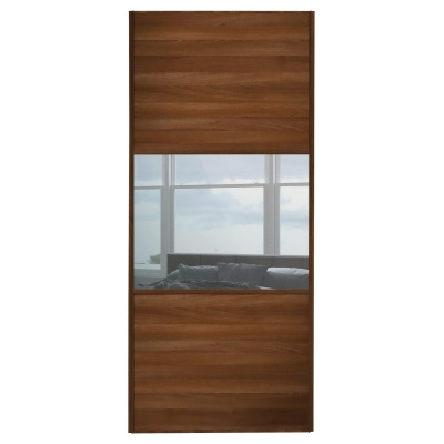 Sliding Wardrobe Door W762mm 3 Panel Walnut Mirror From