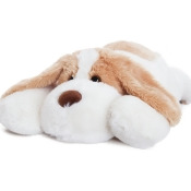 Aurora - 40inch Jale Brown - Plush Dog - White Aurora - 40inch Jale Brown - Plush Dog - White