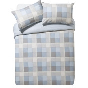 Collection Louis Blue Brushed Cotton Bedding Set - Double Collection Louis Blue Brushed Cotton Bedding Set - Double
