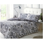 Pieridae Black and Grey Paisley Bedding Set - Kingsize Pieridae Black and Grey Paisley Bedding Set - Kingsize