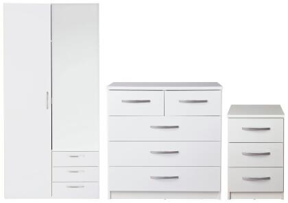 Argos Home Hallingford Gloss 3 Piece Wardrobe Set White From