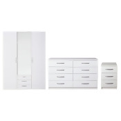 Argos Home Hallingford Gloss 3 Piece Wardrobe Set White From