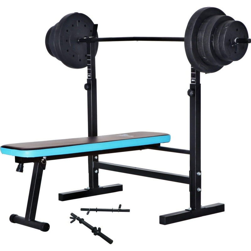 men's health folding bench & preacher with 50kg weights instructions